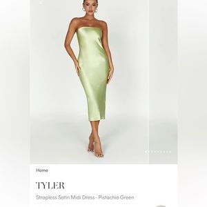 Meshki midi Sage green satin Dress, never worn